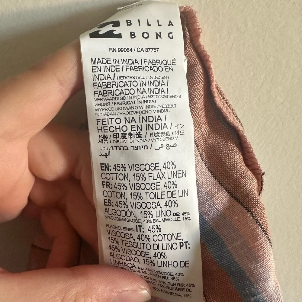 NWT Billabong Striped Beach Classic Front Pocket Mini Dress size Small - Picture 9 of 10